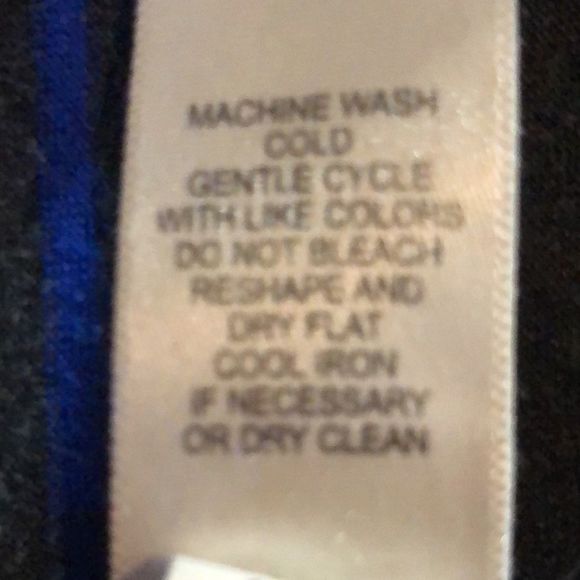 Cable & Gauge Grey Blue Striped Long Sleeves T-shirt L Scoop neck - Picture 7 of 7